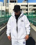 Arabic-Type2 HW Sweat Zip Hoodie & Pants Setup - White