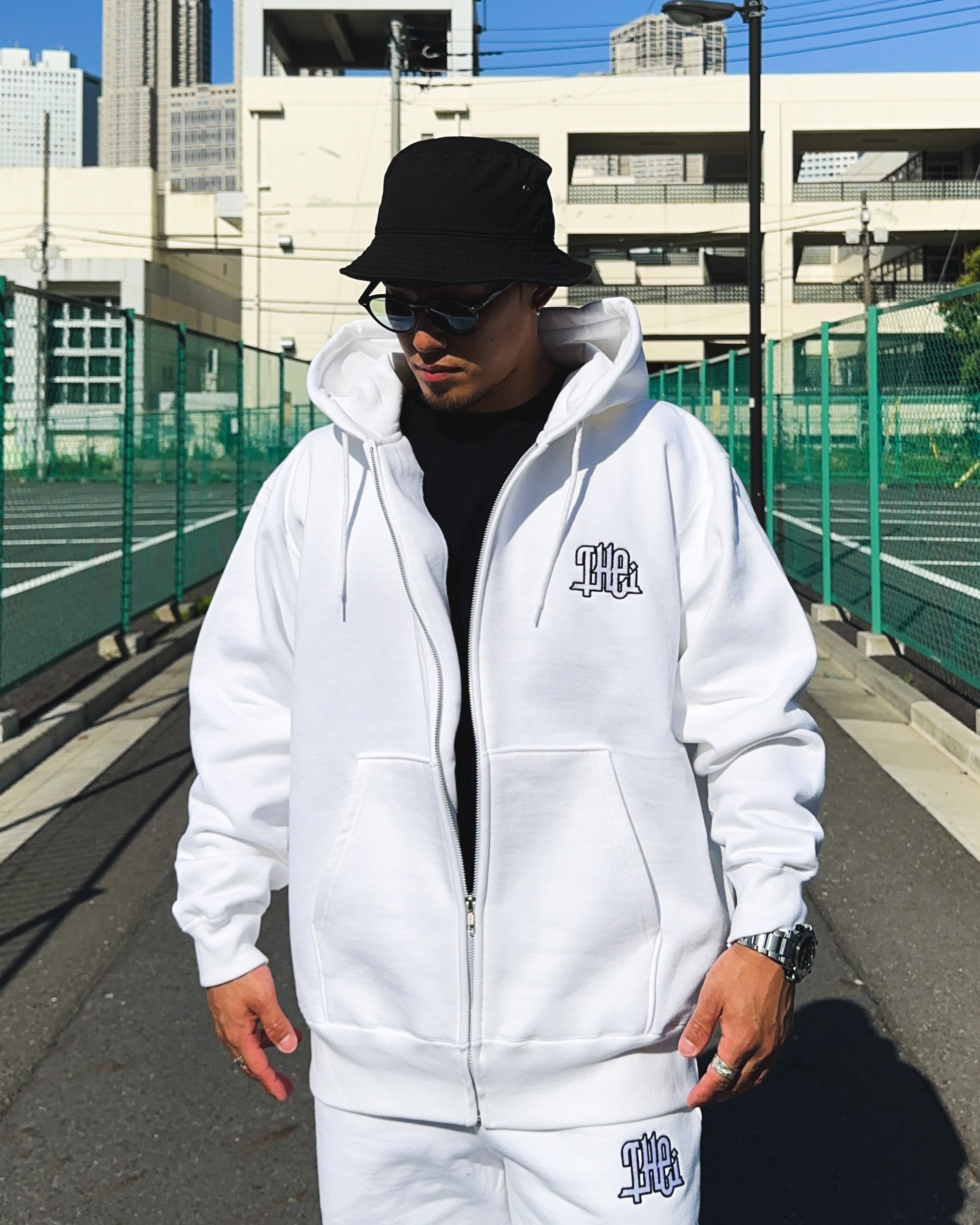 Arabic-Type2 HW Sweat Zip Hoodie - White