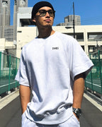 Basic One Point Relax Sweat Tee & Shorts Setup - Gray