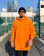 Basic One Point Sweat Hoodie - Orange