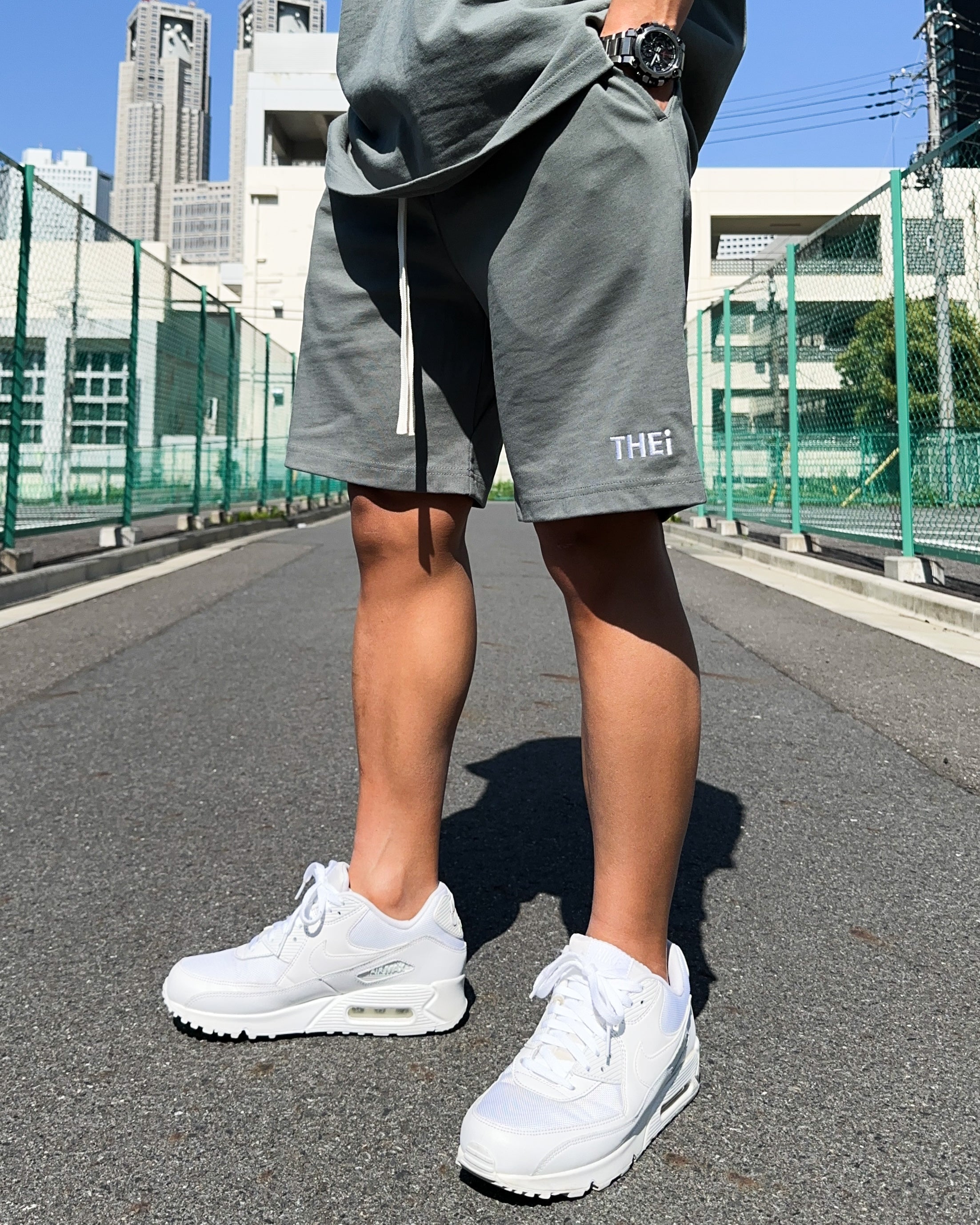 Basic One Point HW Easy Shorts - Stone Green