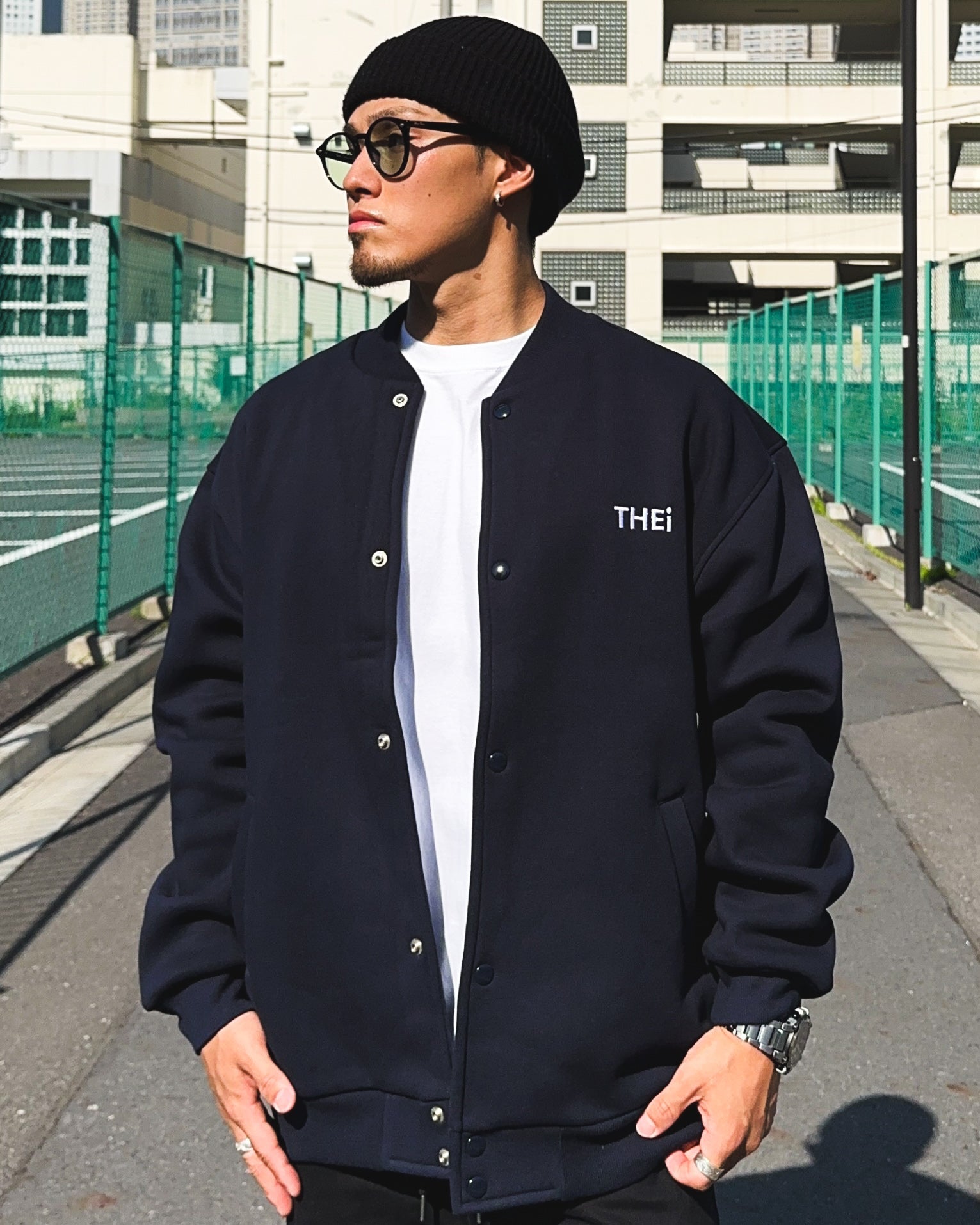 Basic One Point Sweat JKT - Navy