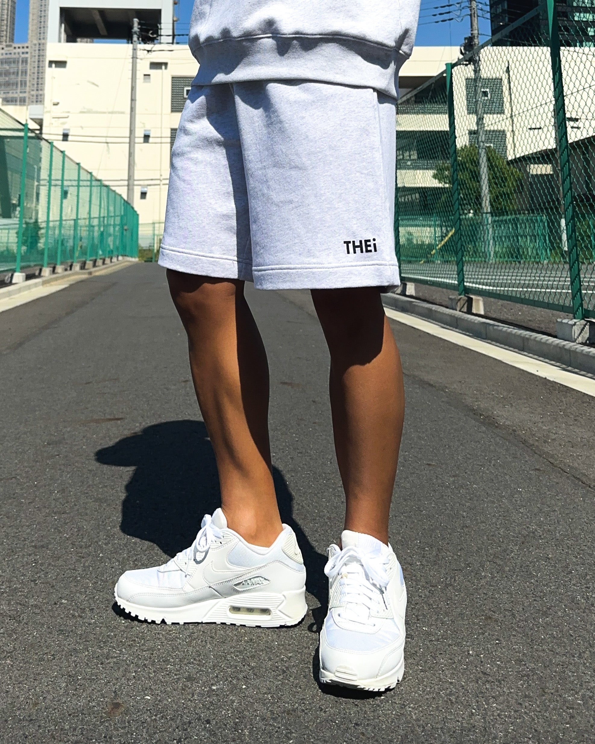 Basic One Point Relax Sweat Shorts - Gray