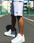 Basic One Point Relax Sweat Tee & Shorts Setup - Gray