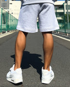 Basic One Point Relax Sweat Tee & Shorts Setup - Gray