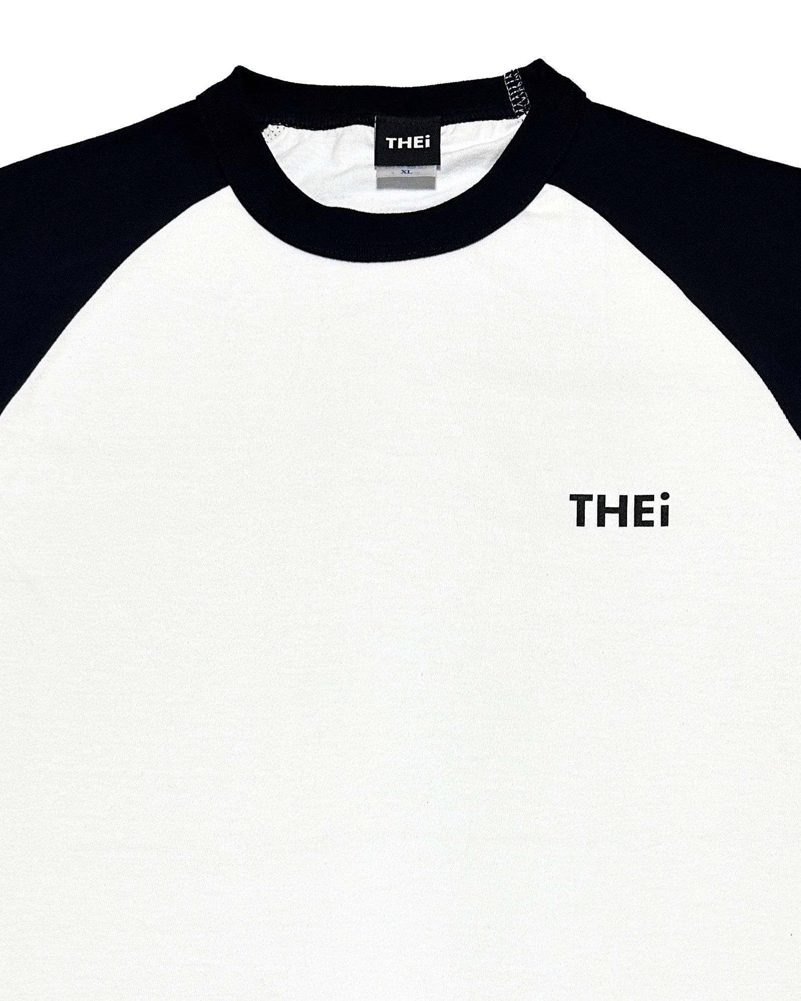 Basic One Point Raglan Tee - White / Black