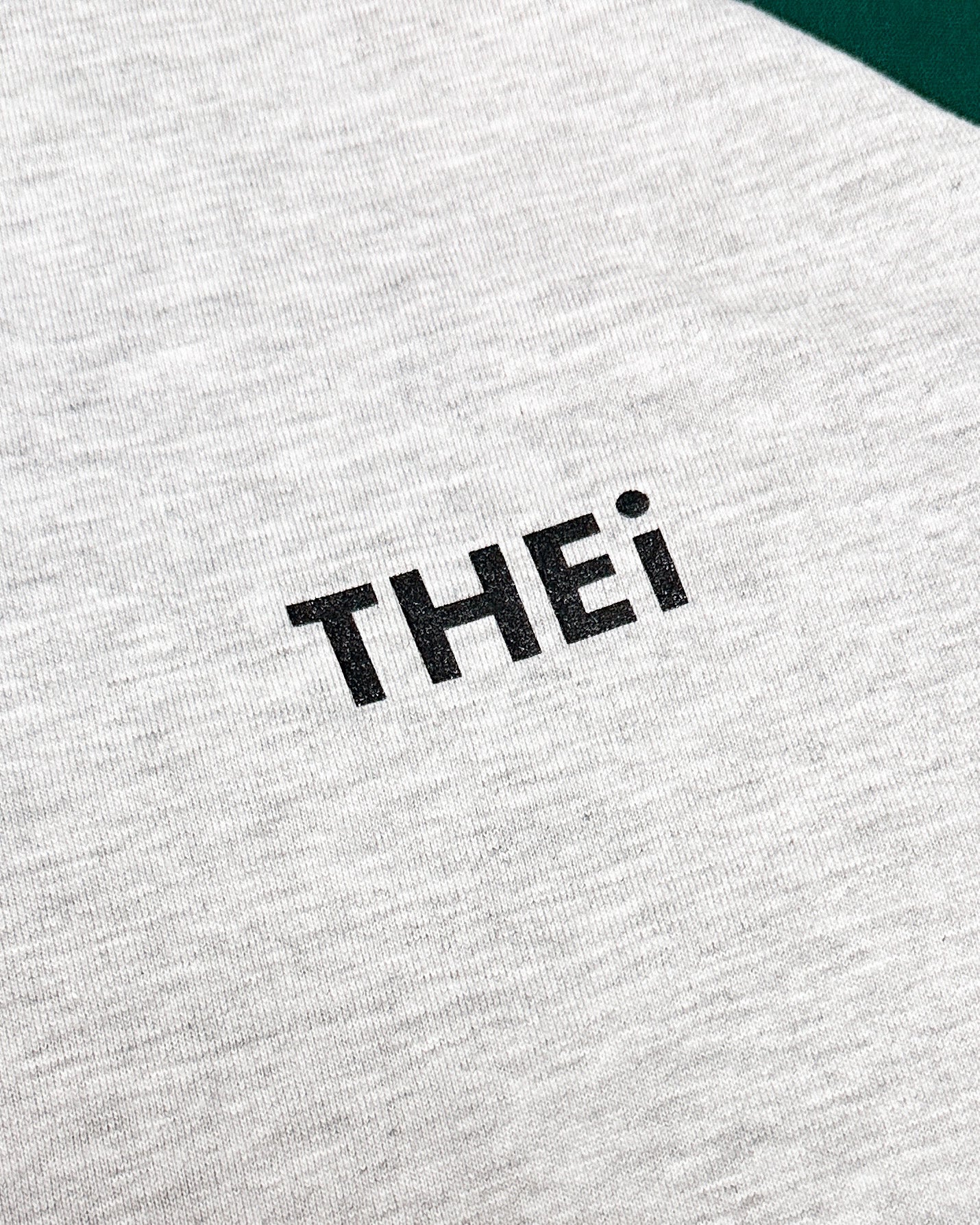 Basic One Point Raglan Tee - Gray / Billiard Green