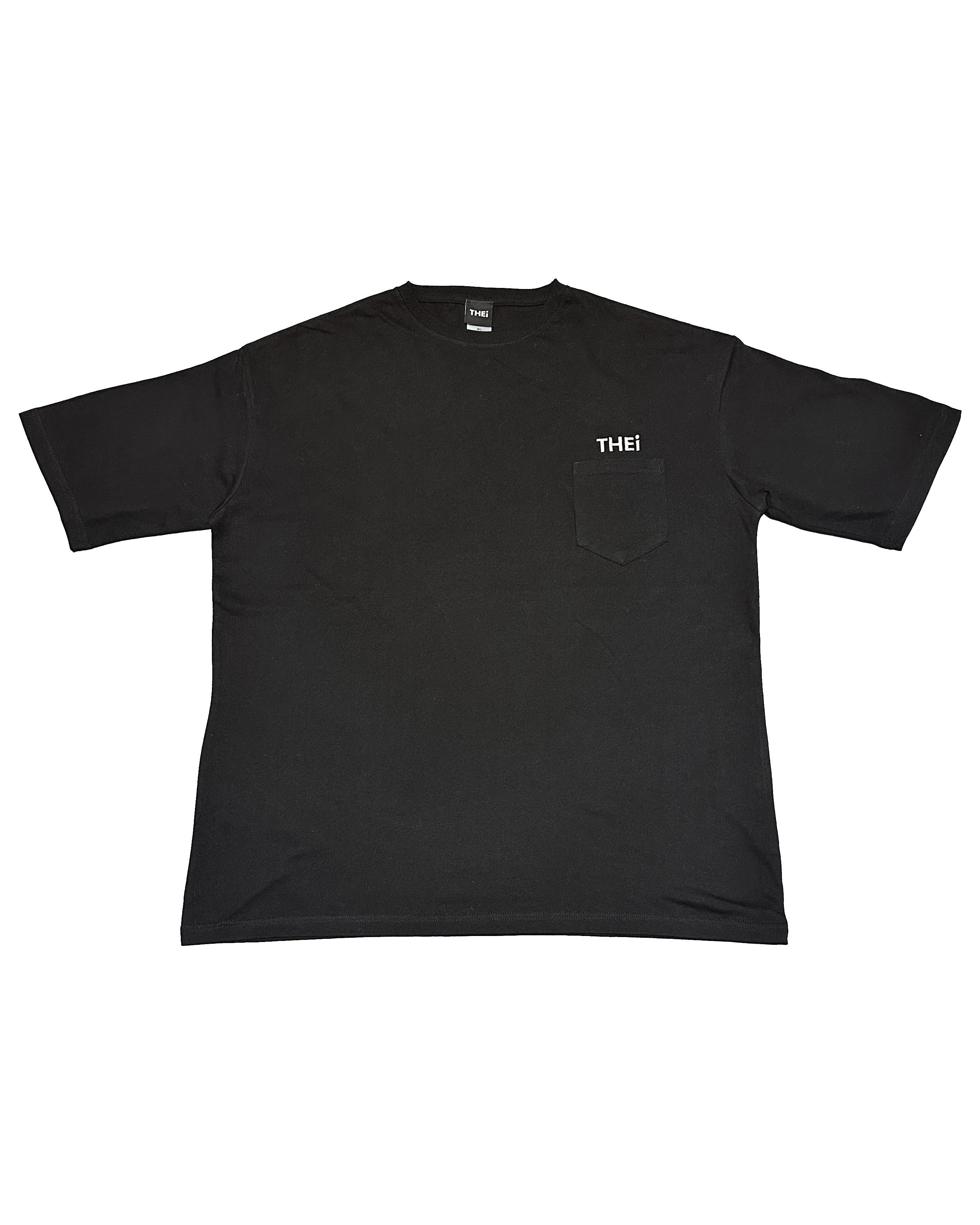 Basic One Point Big Pocket Tee - Black