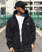 Arabic One Point HW Sweat Zip Hoodie & Pants Setup - Black
