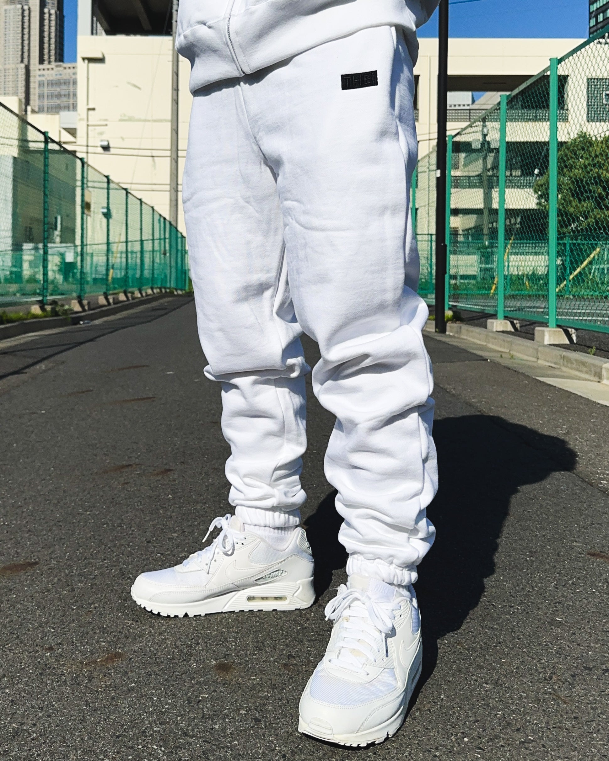 Box-Type2 One Point HW Sweat Pants - White