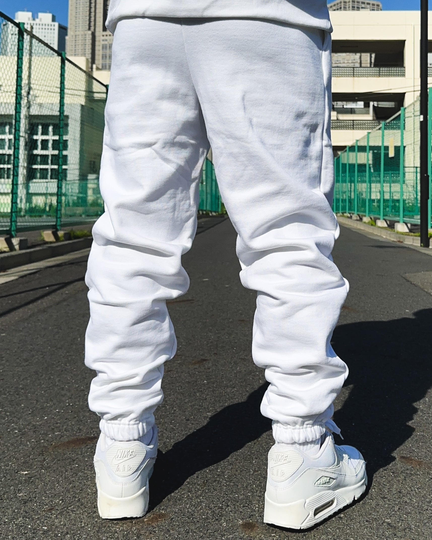 Box-Type2 One Point HW Sweat Pants - White