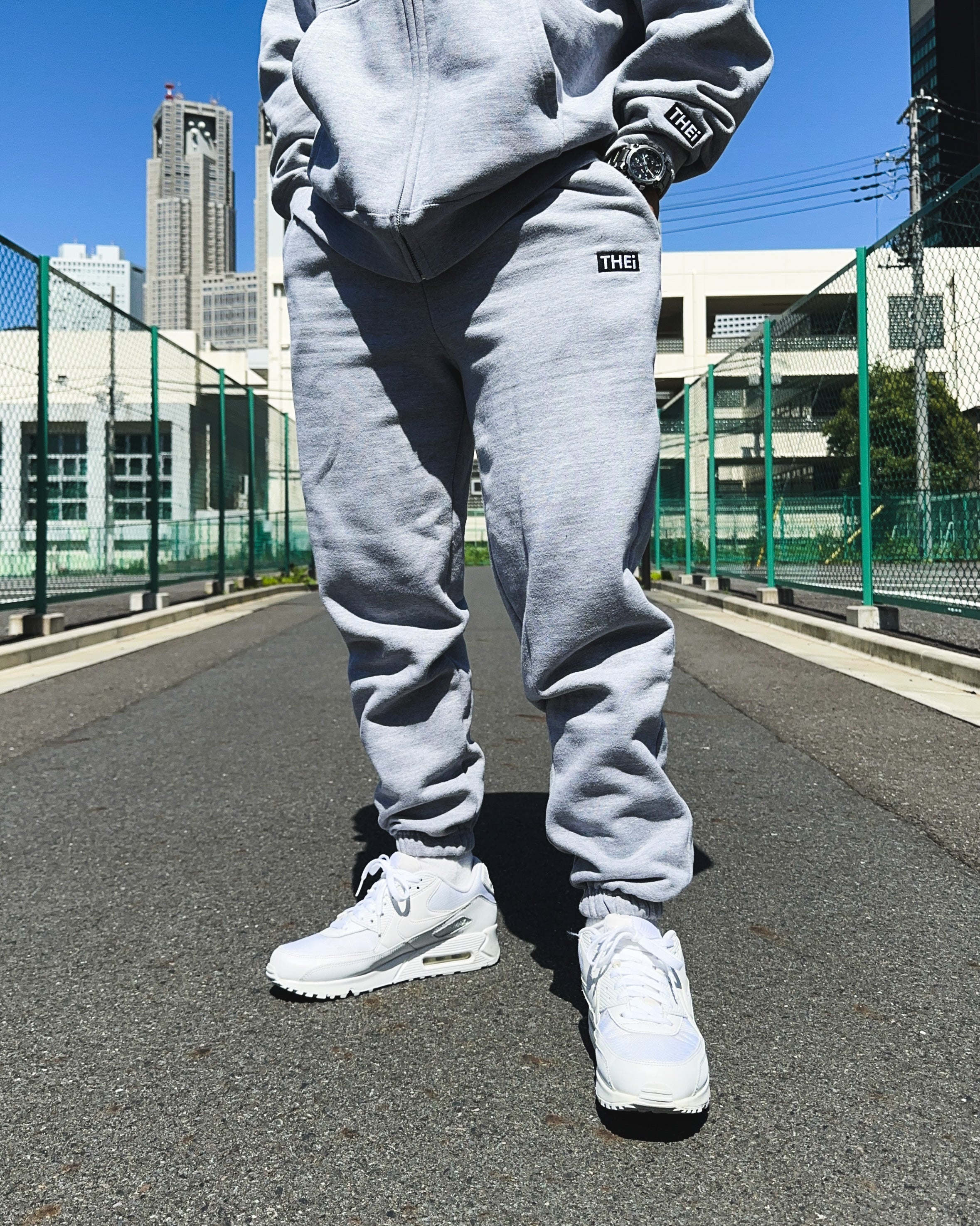 Box One Point HW Sweat Pants - Gray