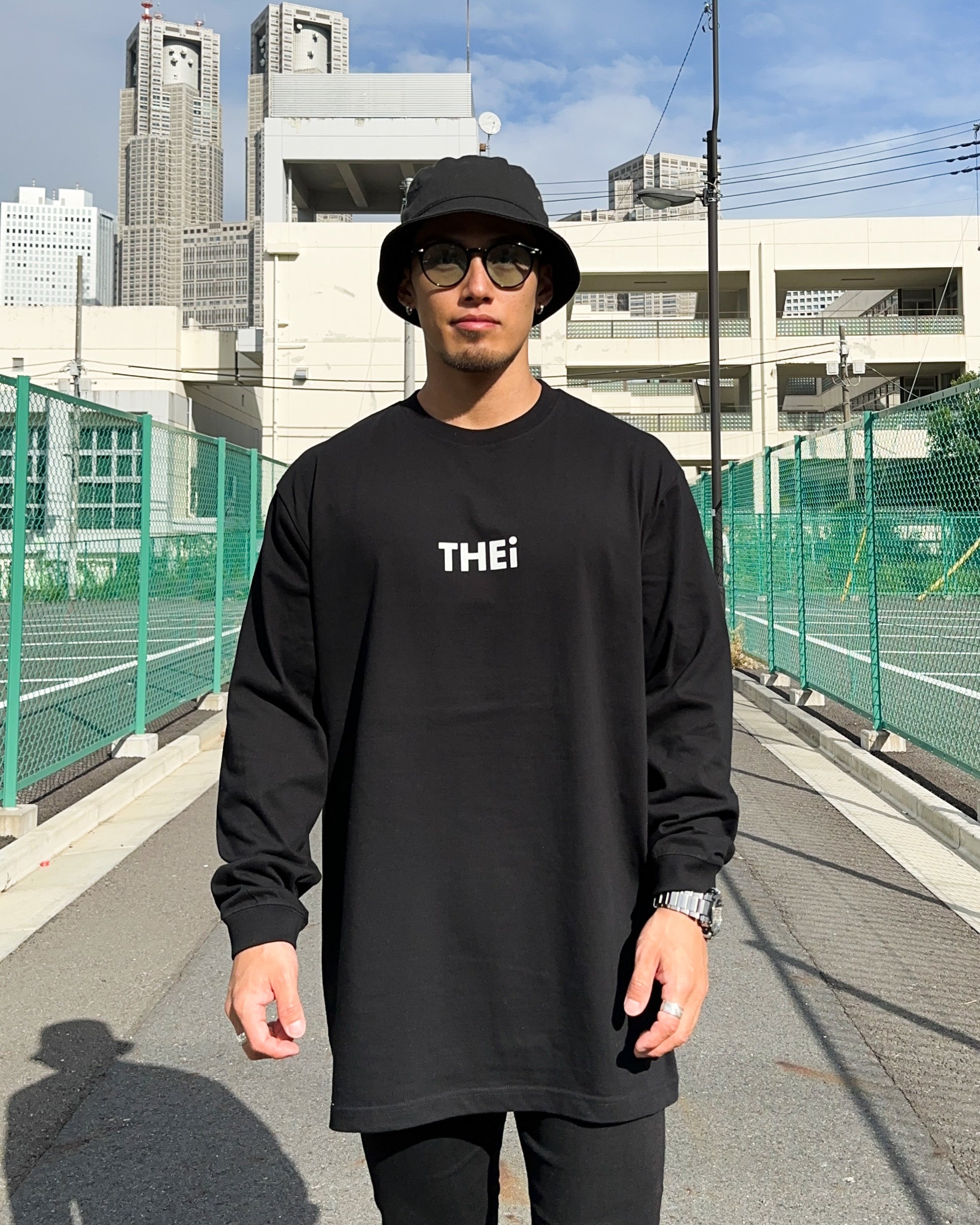 Basic Back Print L/S Tee - Black