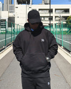 Arabic One Point HW Sweat Hoodie & Pants Setup - Black