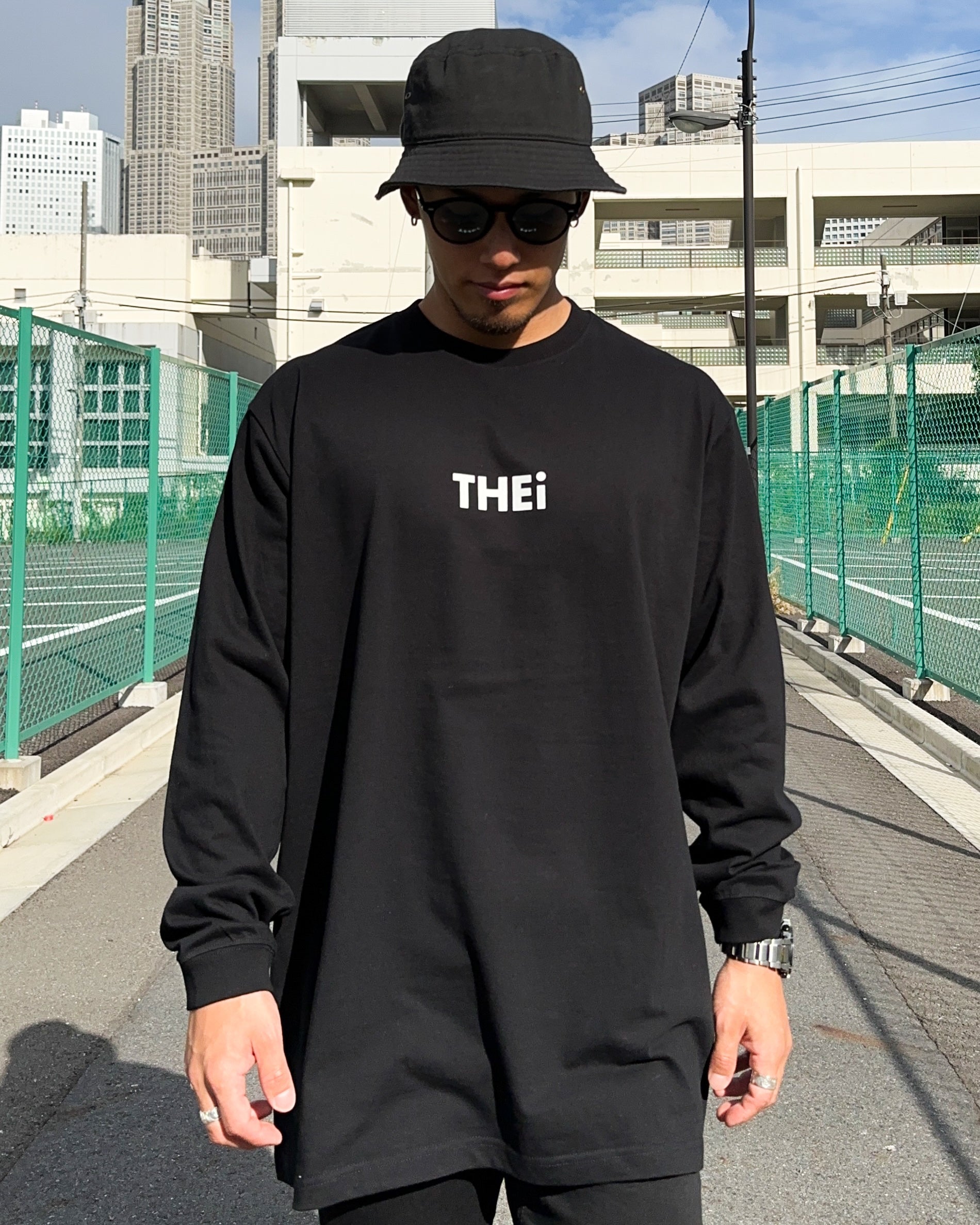 Basic Back Print L/S Tee - Black