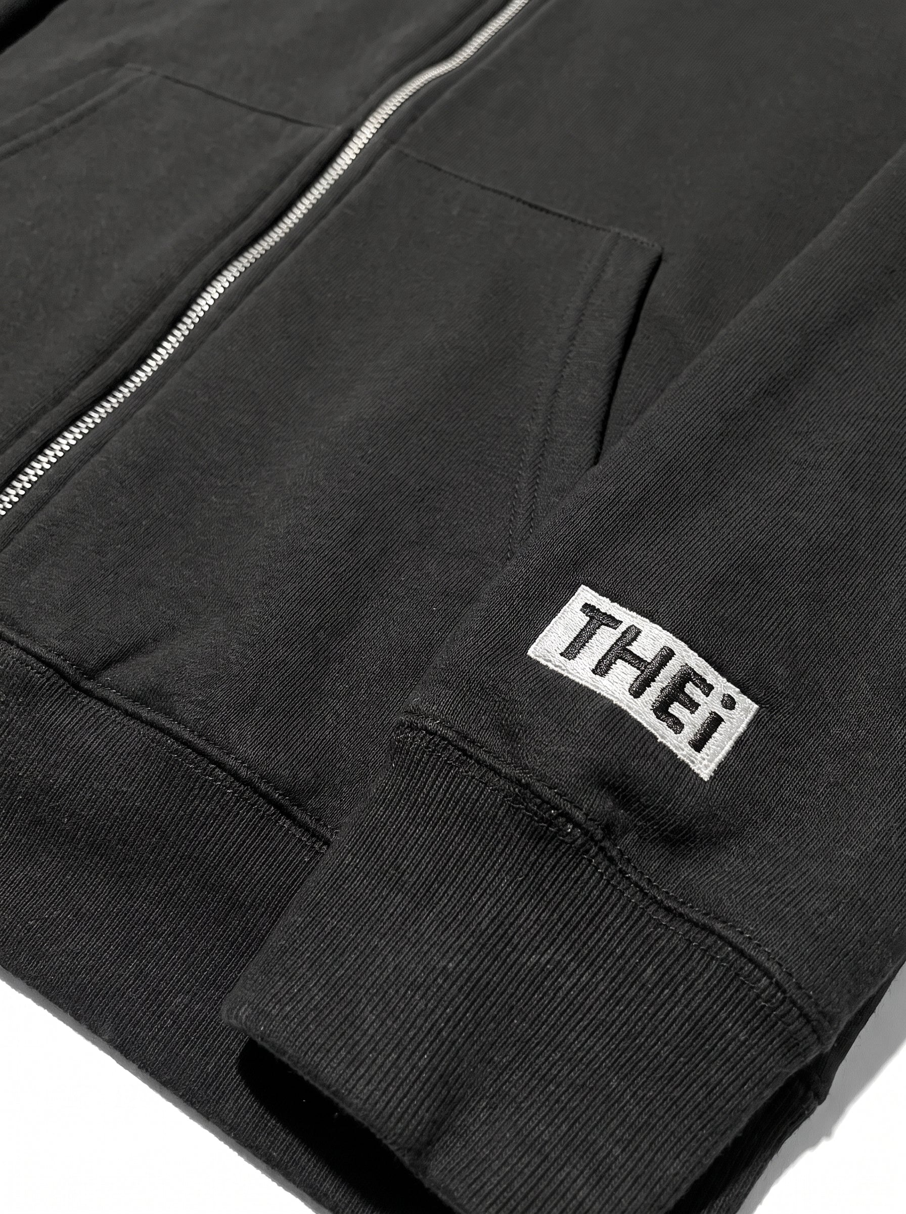 Box One Point HW Sweat Zip Hoodie & Pants Setup - Black
