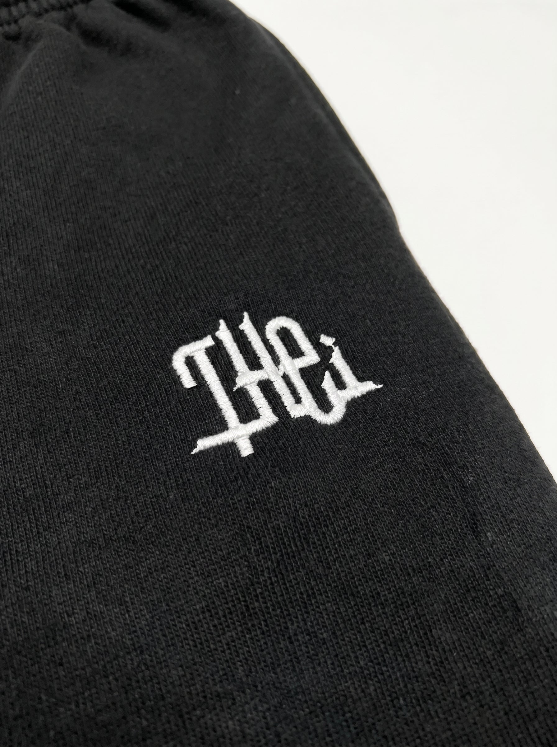 Arabic One Point HW Sweat Zip Hoodie & Pants Setup - Black