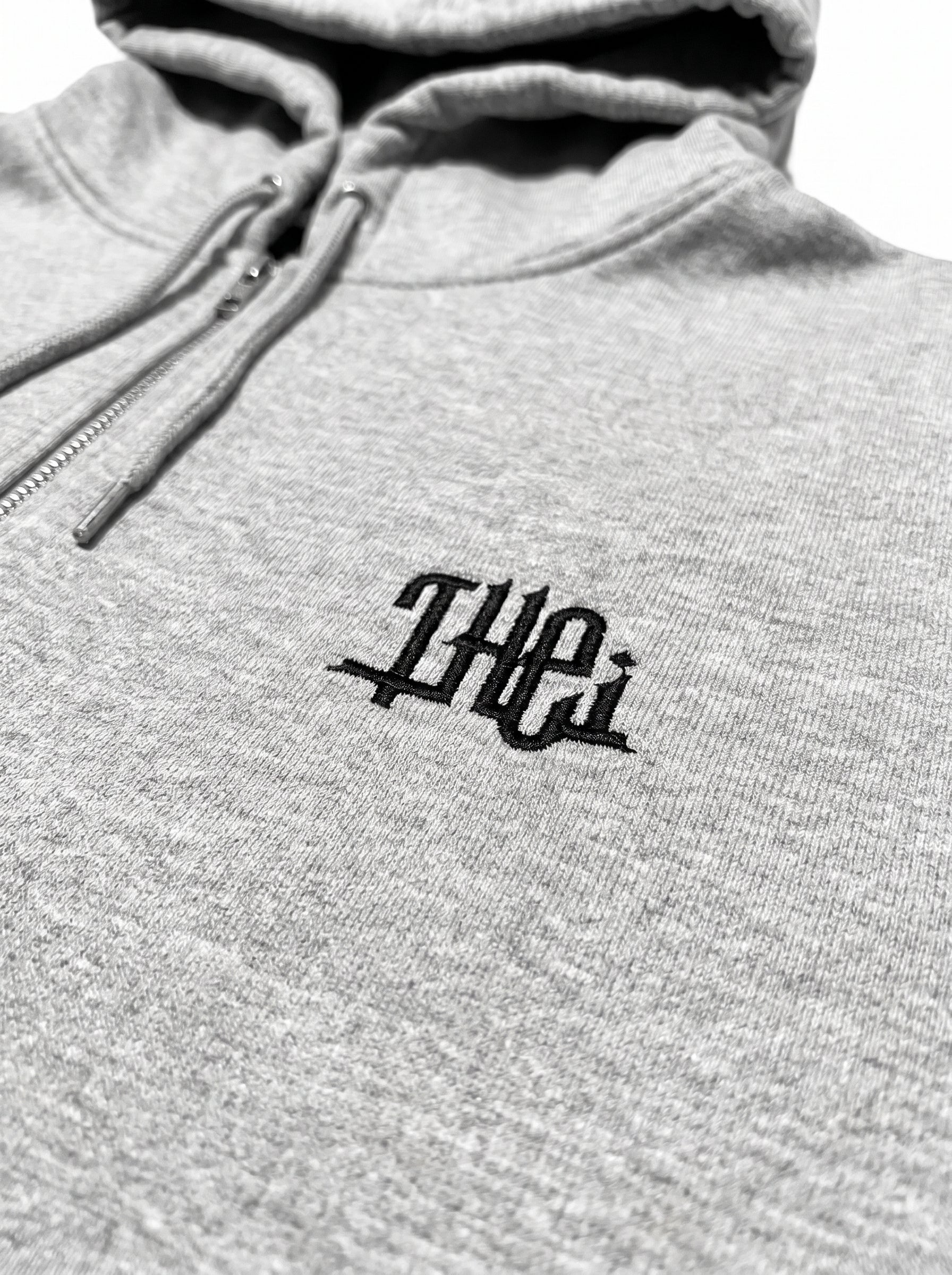 Arabic One Point HW Sweat Zip Hoodie & Pants Setup - Gray