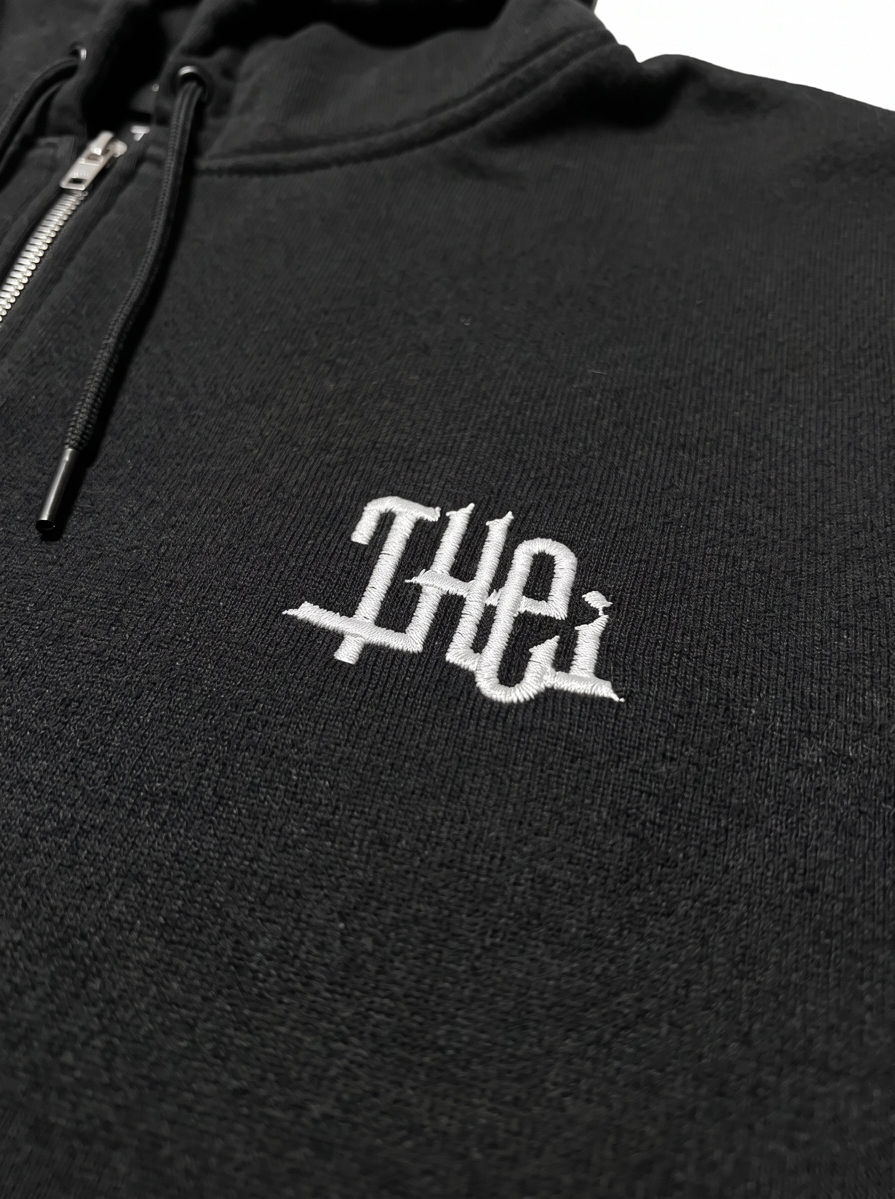 Arabic One Point HW Sweat Zip Hoodie & Pants Setup - Black
