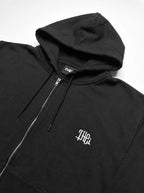 Arabic One Point HW Sweat Zip Hoodie & Pants Setup - Black