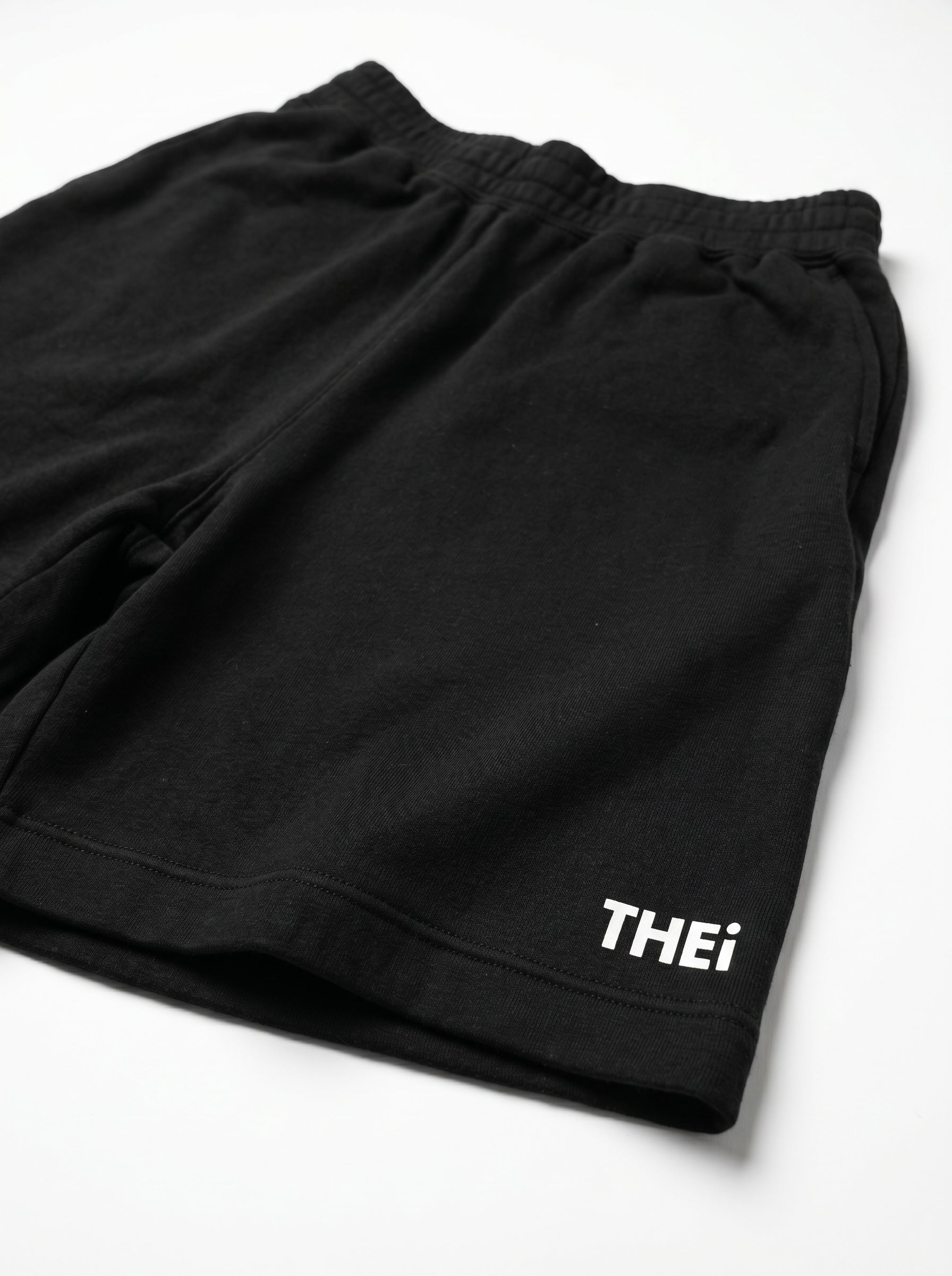 Basic One Point Relax Sweat Tee & Shorts Setup - Black